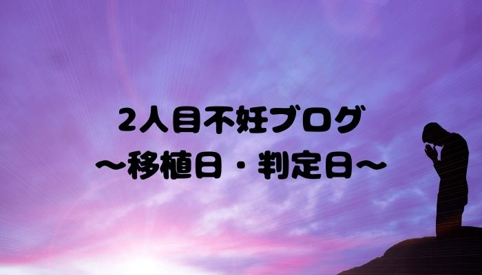 2人目不妊ブログ 胚盤胞を移植 判定 わんほぷ